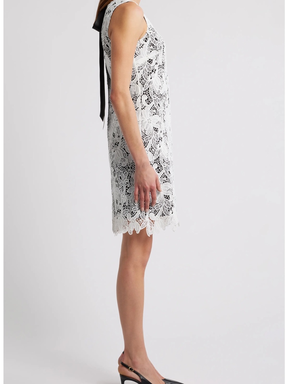 Tahari ASL White Floral Lace Shift Dress NWT - Picture 3 of 6